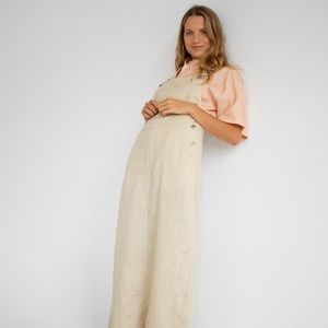 VANETTA LINEN MIDI DRESS NATURAL